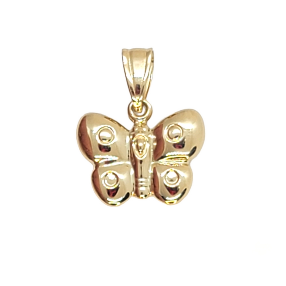 14kt solid Yellow Gold Butterfly Pendant